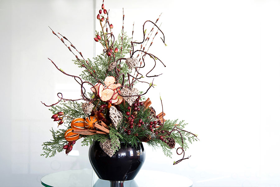 commercial Christmas floral displays