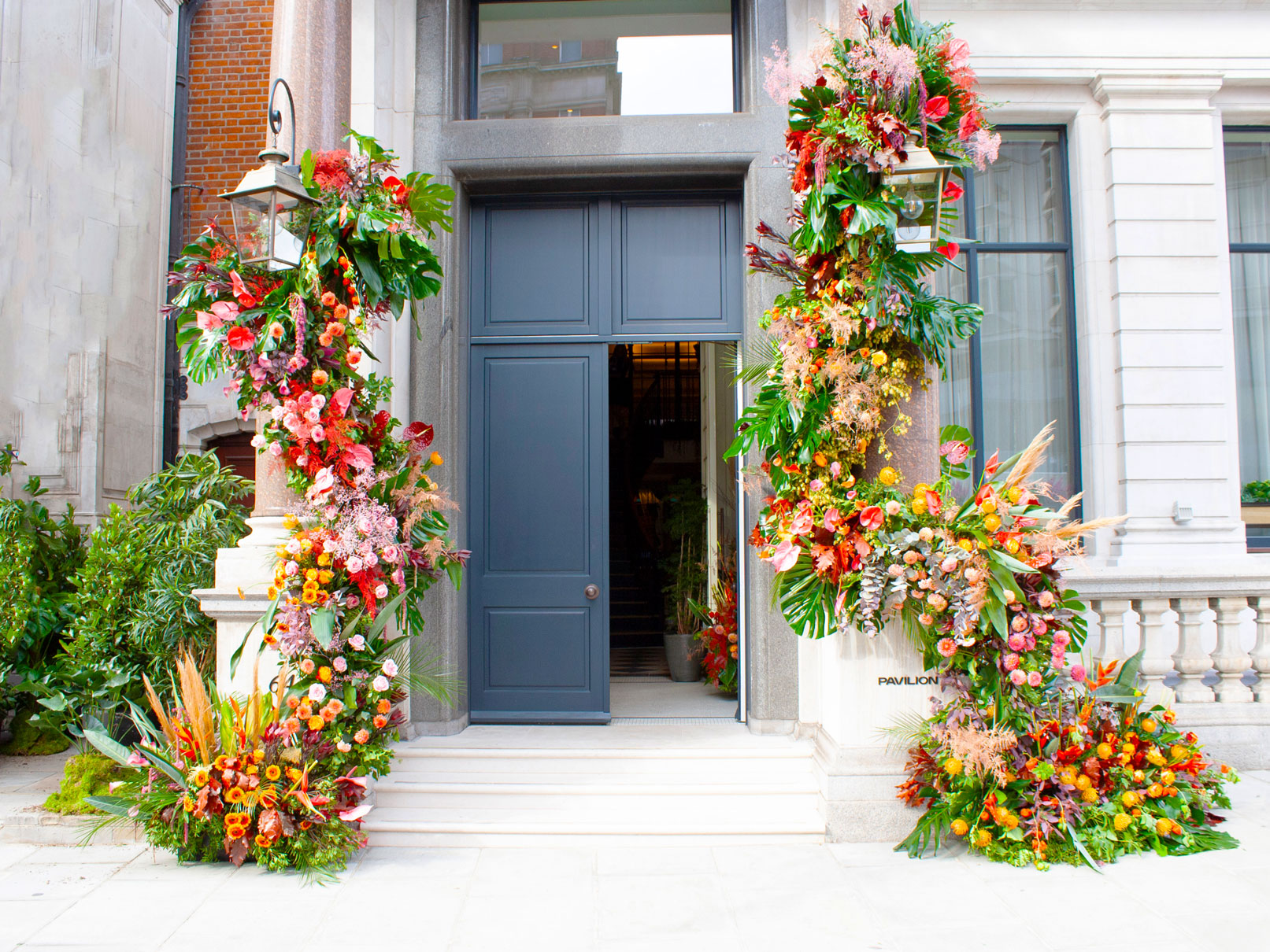 commercial external-large plant displays for business entrances