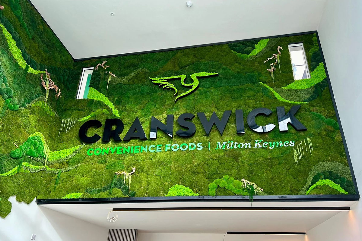moss green wall installation