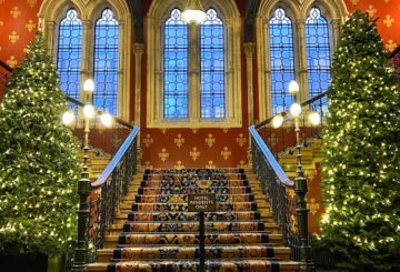 hotel lobby christmas tree installation