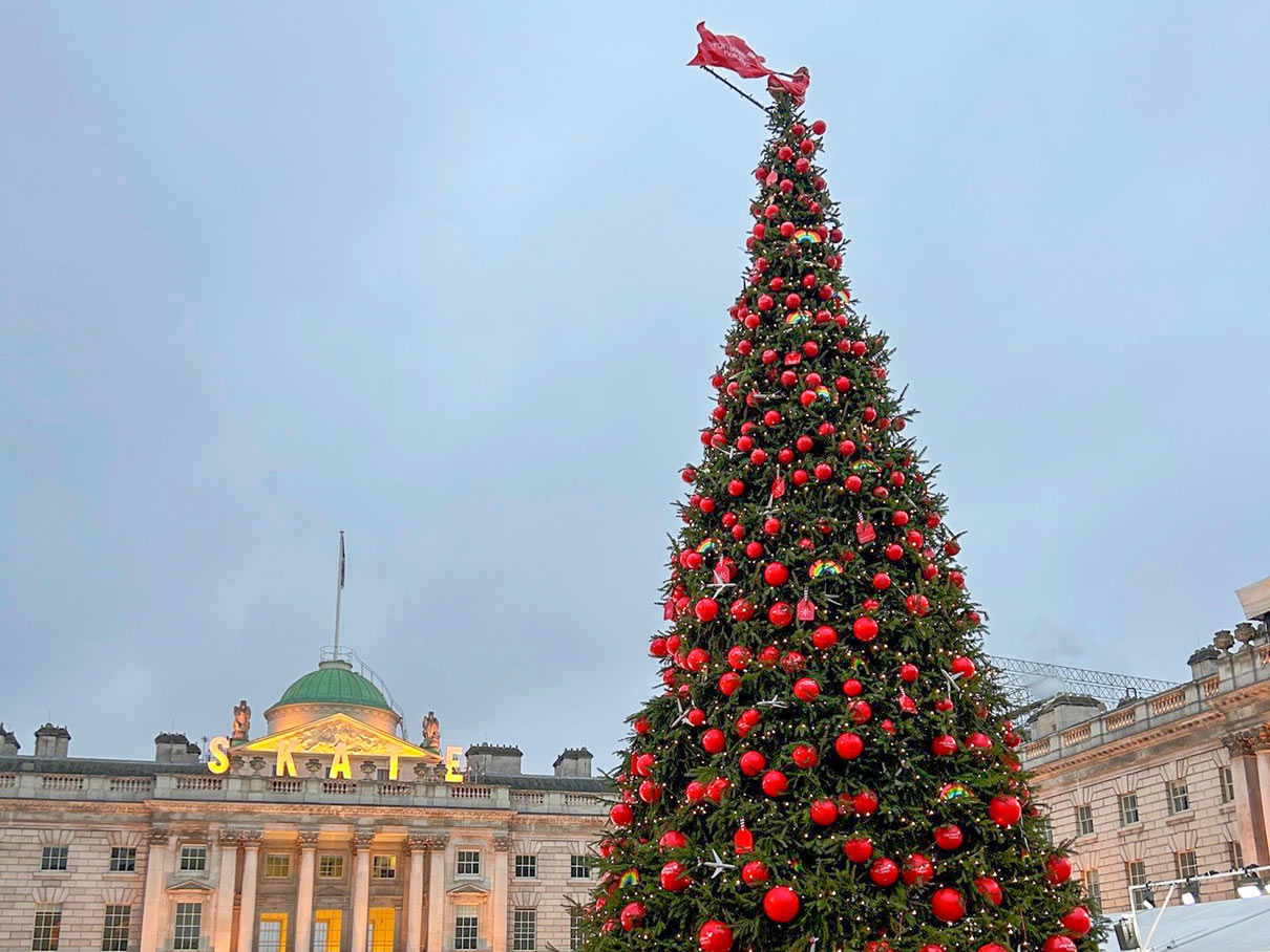 large bespoke commercial christmas tree installation in London