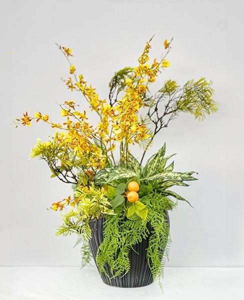commercial artificial plant yellow arrangement