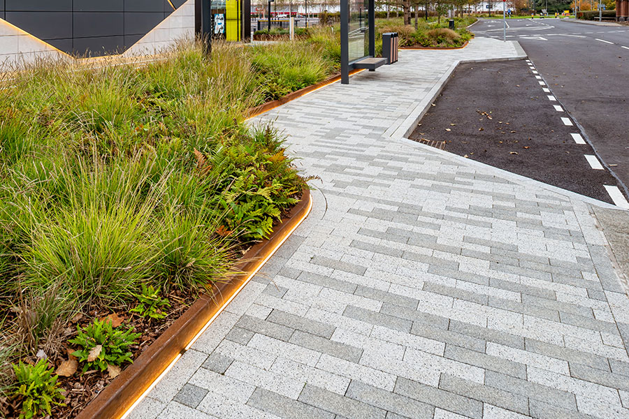 commercial landscape construction paths and pavings